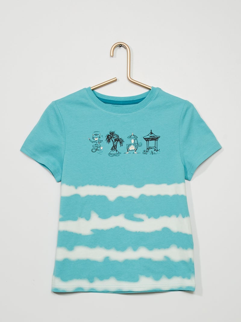 T-shirt effet 'Tie and Dye' Bleu - Kiabi