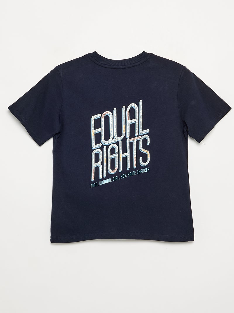 T-shirt 'égalité des genres' Bleu - Kiabi