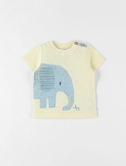 T-shirt éléphant à courtes manches, pâle - Noukie's - Kiabi