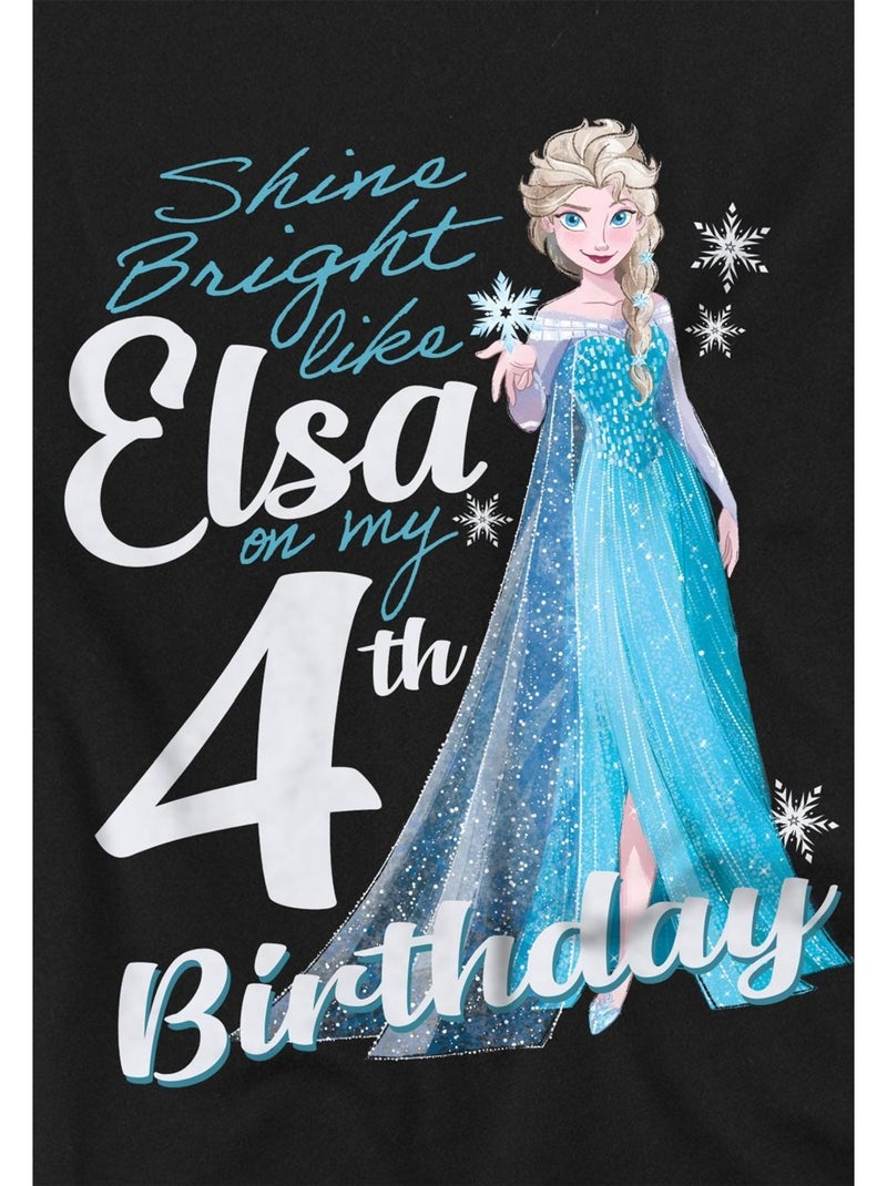 T-shirt elsa - la reine des neiges (occasion: 4ème anniversaire) Noir - Kiabi