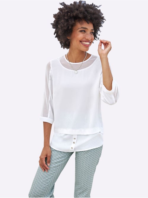 T-shirt Empiècements Résille, Allure élégante - Taille Standard - Helline - Kiabi T-shirt Empiècements Résille, Allure élégante - Taille Standard - Helline - Kiabi