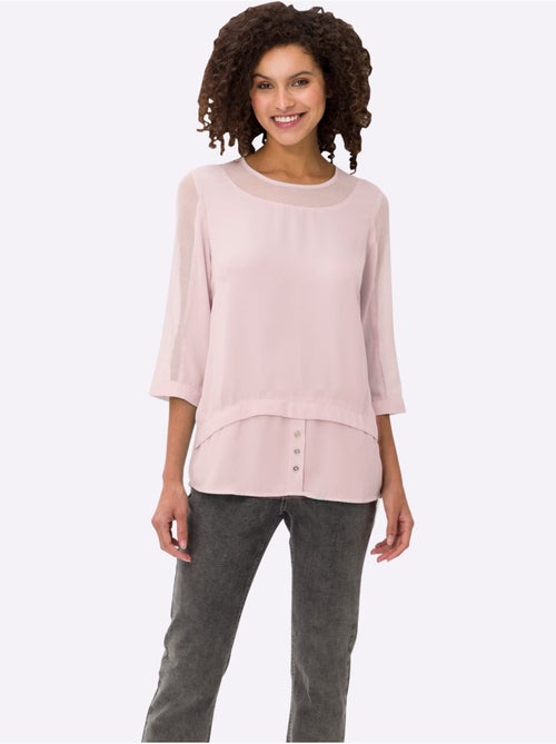 T-shirt Empiècements Résille, Allure élégante - Taille Standard - Helline - Kiabi T-shirt Empiècements Résille, Allure élégante - Taille Standard - Helline - Kiabi