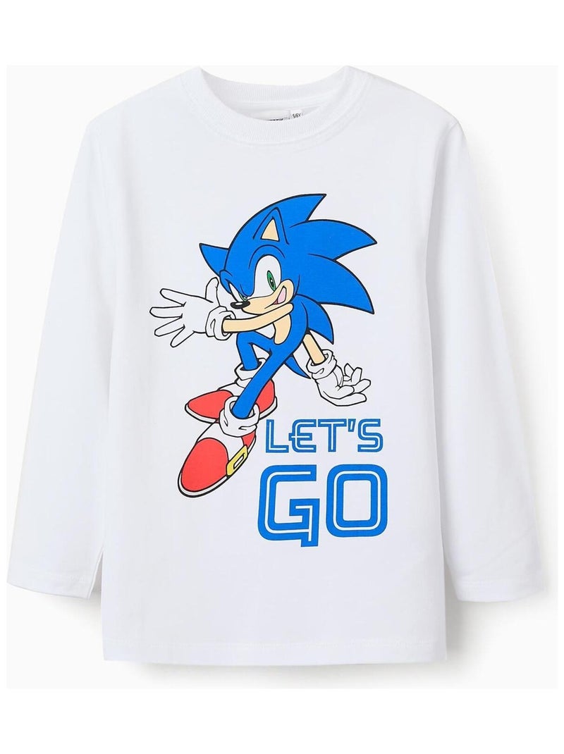 T-shirt en 100 % coton avec impression Sonic Blanc - Kiabi