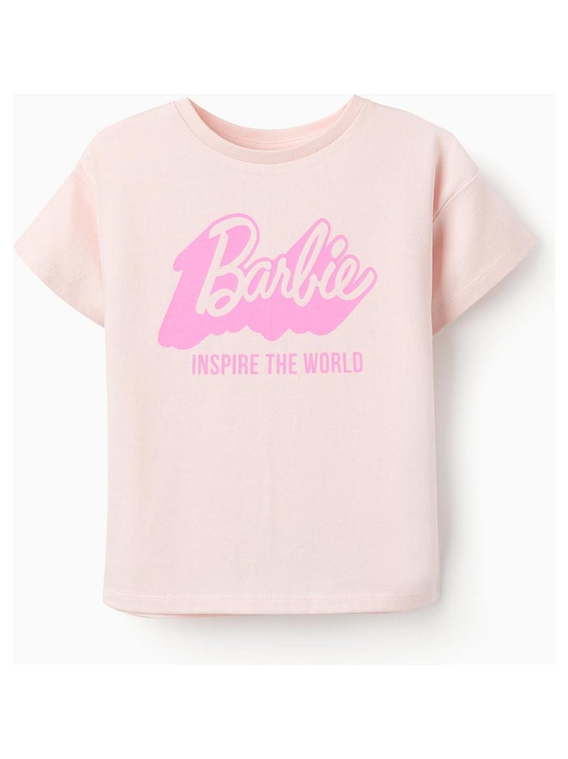 T-shirt en 100 % coton avec imprimé Barbie LICENSE Rose clair - Kiabi
