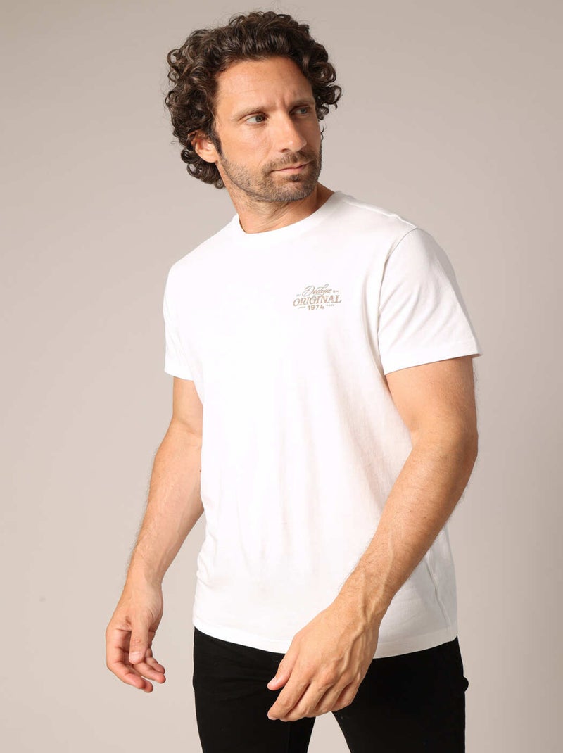 T-shirt en 100% coton avec imprimé “Original 1974” à l’avant et au dos. 'Deeluxe' Ecru - Kiabi