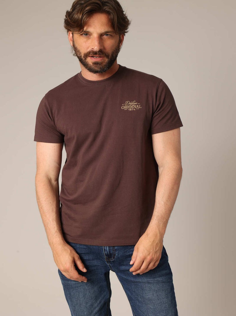T-shirt en 100% coton avec imprimé “Original 1974” à l’avant et au dos. 'Deeluxe' Marron cappuccino - Kiabi