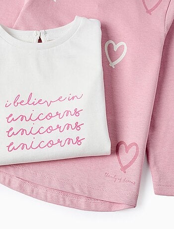 T-shirt en 100% coton et avec imprimé cœur/licorne NEW YORK