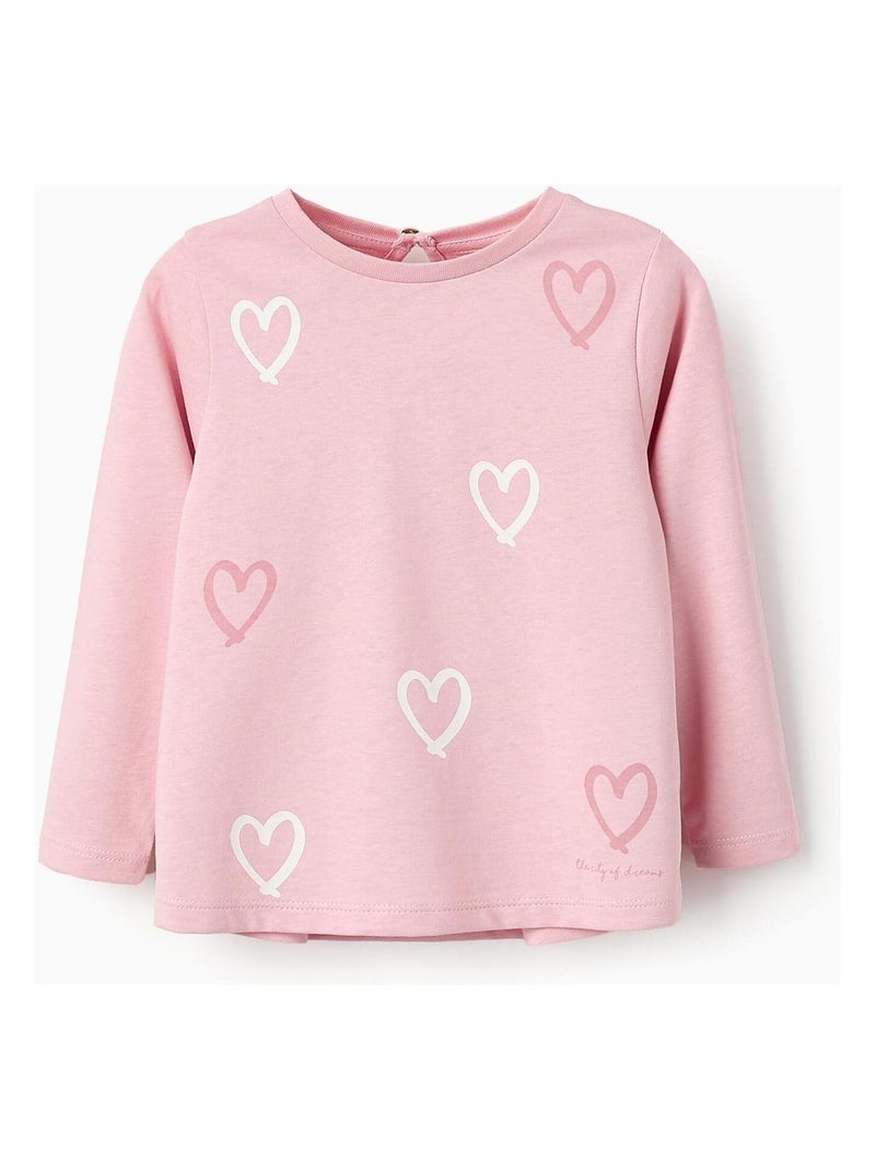 T-shirt en 100% coton et avec imprimé cœur/licorne NEW YORK Blanc - Kiabi