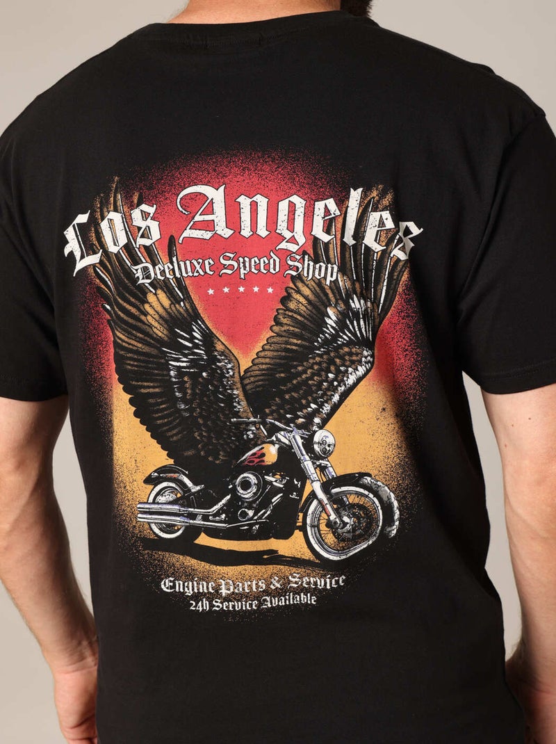 T-shirt en 100% coton imprimé aigle 'Deeluxe' Noir - Kiabi