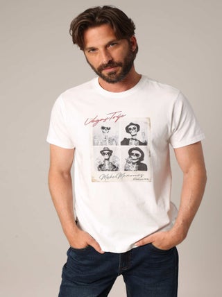 T-shirt en 100% coton imprimé "Vegas Trip" avec photo montage esprit polaroïd 'Deeluxe'