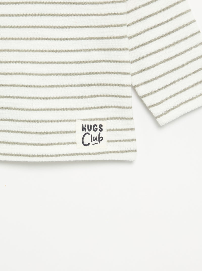 T-shirt en Baby Terry à manches longues Blanc - Kiabi