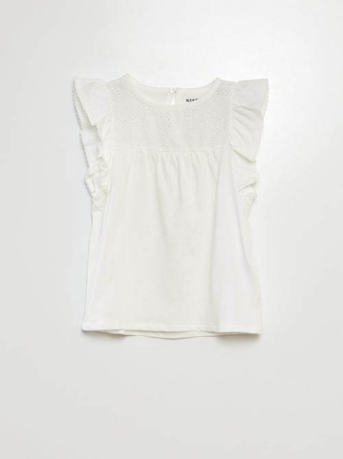 T-shirt en broderie anglaise - Kiabi