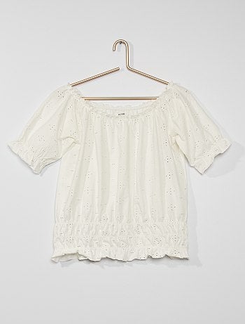 T-shirt en broderie anglaise