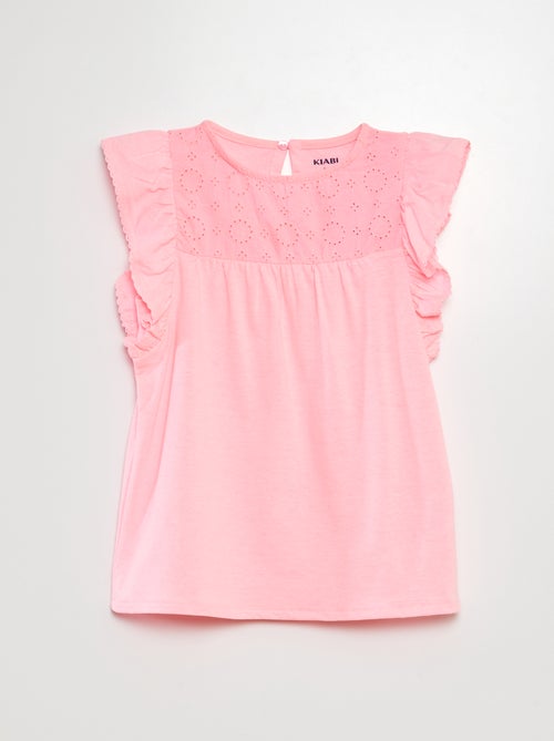 T-shirt en broderie anglaise - Kiabi