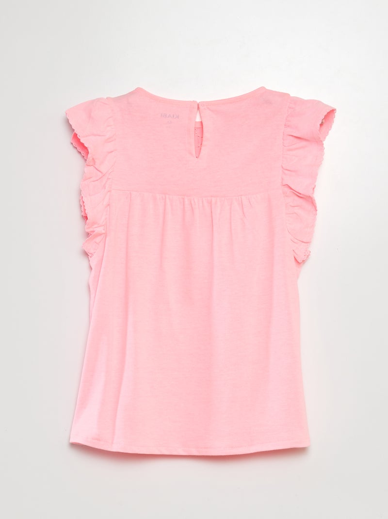T-shirt en broderie anglaise Rose - Kiabi
