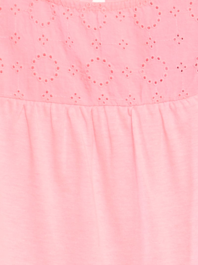 T-shirt en broderie anglaise Rose - Kiabi