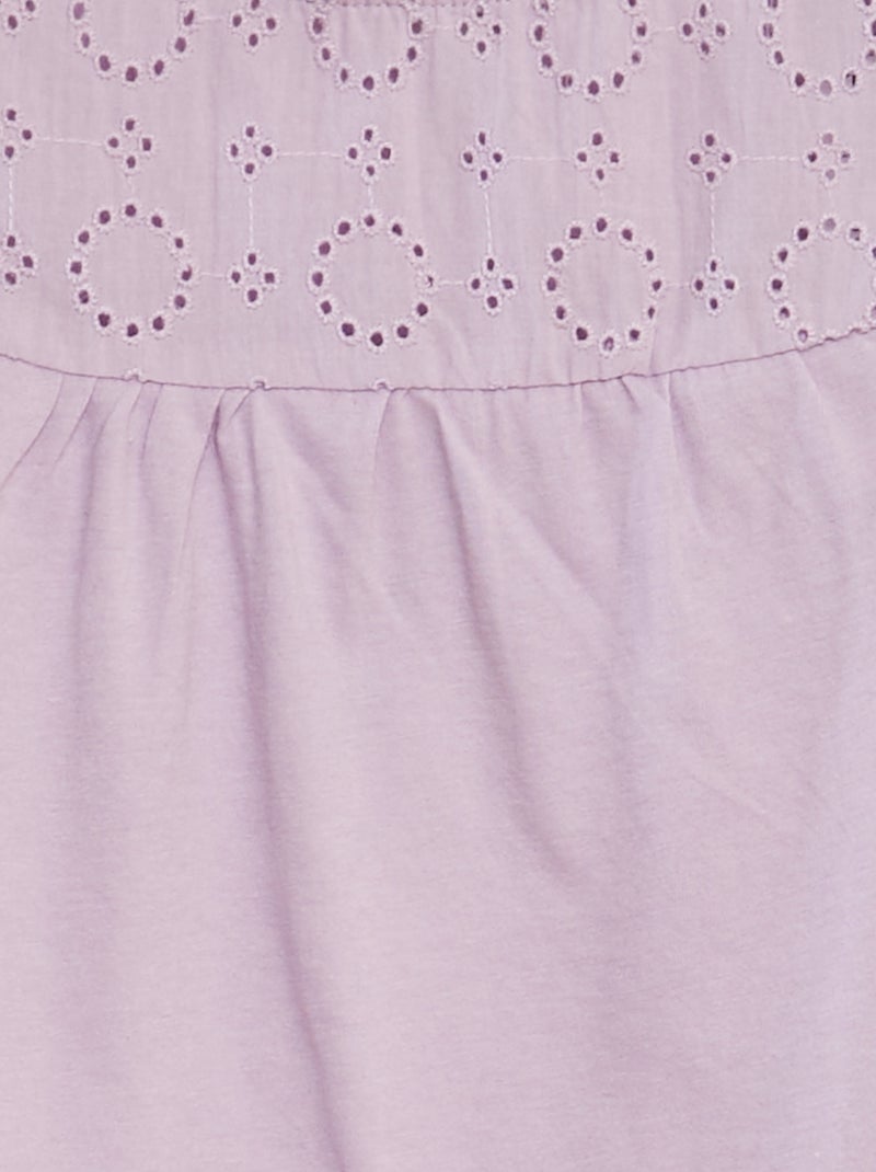 T-shirt en broderie anglaise Violet - Kiabi