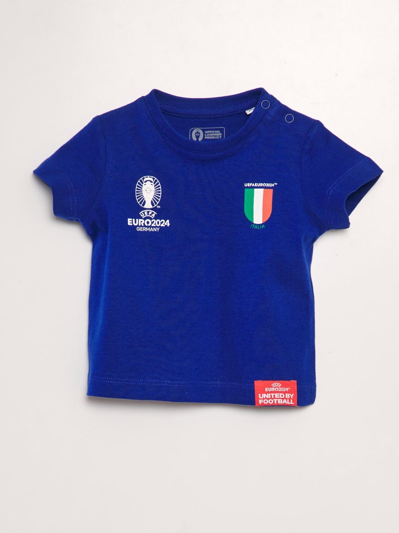 T-shirt en coton - EURO 2024 Bleu 'Italie' - Kiabi