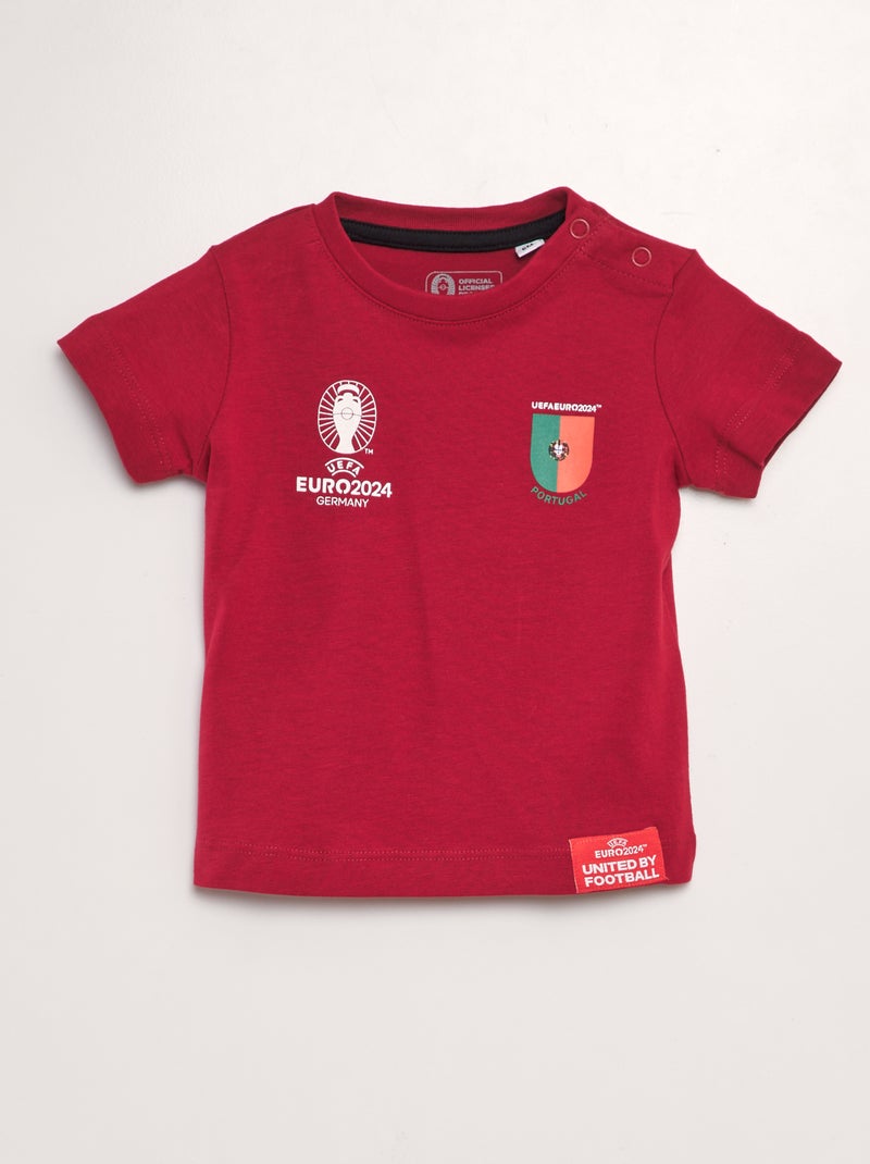 T-shirt en coton - EURO 2024 Rouge 'Portugal' - Kiabi