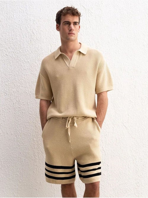 T-shirt en coton à col polo pour homme giesto - Kiabi