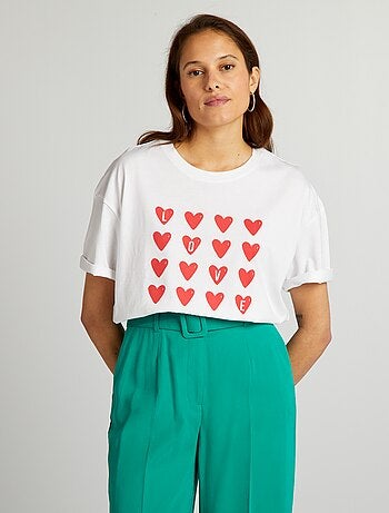 T-shirt en coton à col rond