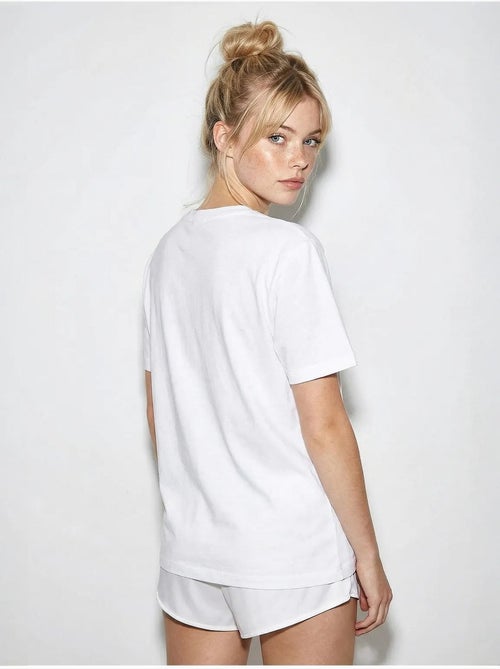 T-shirt en coton à col rond brodé lucci - Kiabi T-shirt en coton à col rond brodé lucci - Kiabi