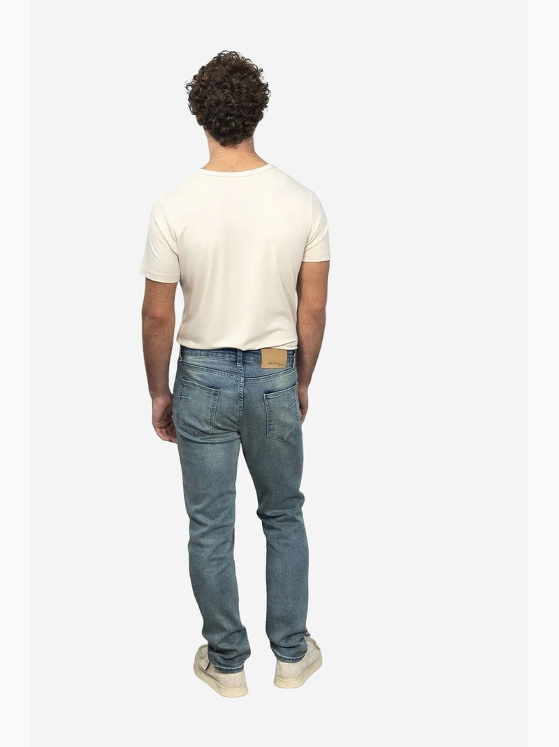 T-shirt en coton à col rond coupe ajustée pour homme giesto Crème - Kiabi