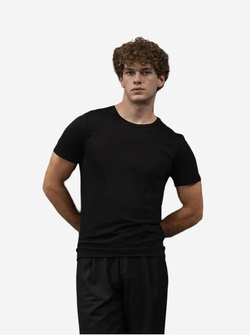 T-shirt en coton à col rond et coupe ajustée giesto - Kiabi