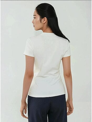 T-shirt en coton à col rond et coupe régulière