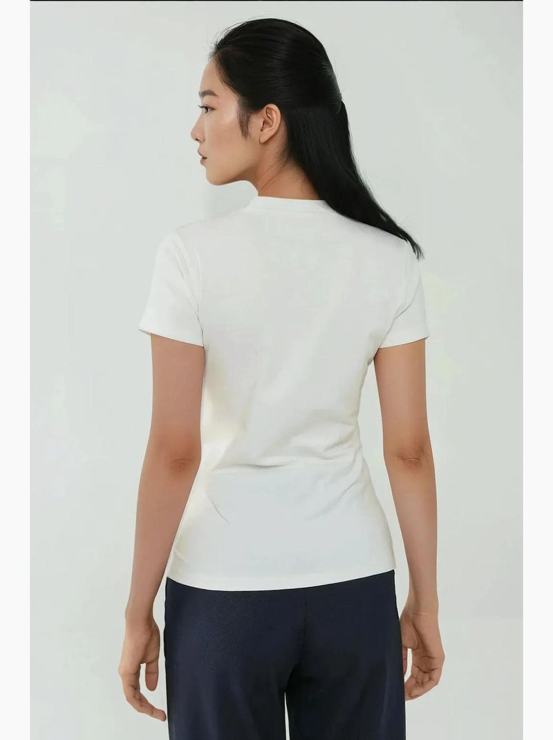 T-shirt en coton à col rond et coupe régulière hiccup Bleu clair - Kiabi