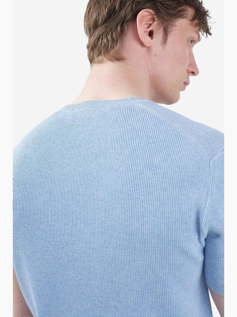 T-shirt en coton à col rond giesto Bleu ciel - Kiabi