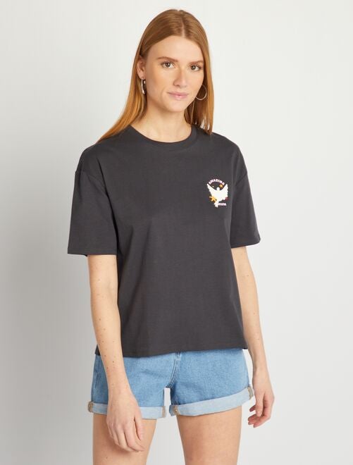 T-shirt en coton à col rond - Kiabi