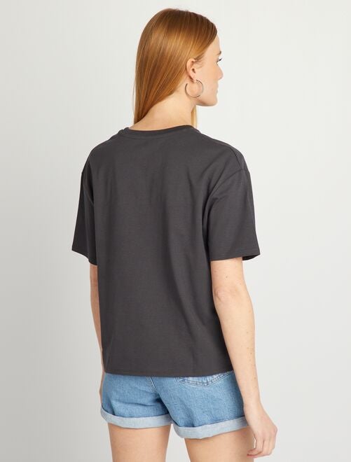 T-shirt en coton à col rond - Kiabi