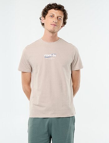 T-shirt en coton pour homme à col rond avec motif