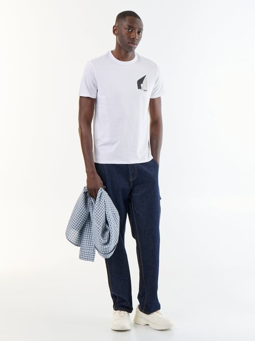 T-shirt en coton à col rond homme avec motif placé - Kiabi T-shirt en coton à col rond homme avec motif placé - Kiabi
