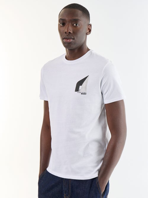 T-shirt en coton à col rond homme avec motif placé - Kiabi T-shirt en coton à col rond homme avec motif placé - Kiabi
