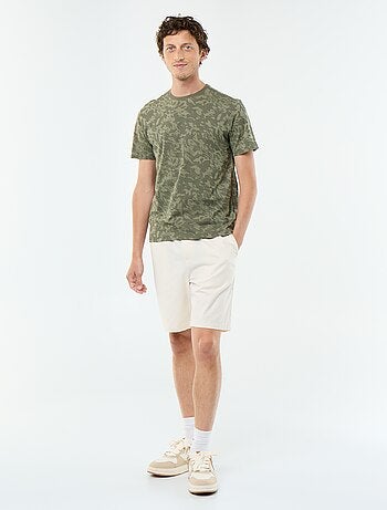 T-shirt en coton pour homme à col rond avec motif
