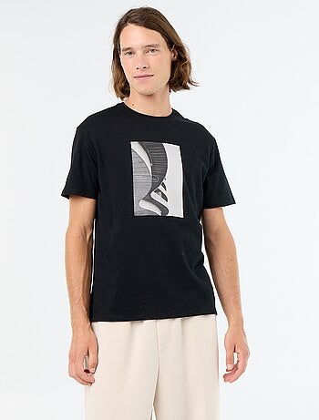 T-shirt en coton pour homme à col rond avec motif