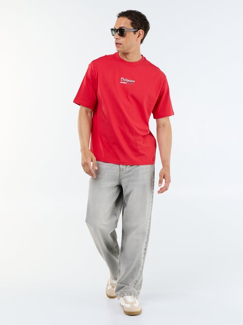 T-shirt en coton à col rond homme avec motif placé - Kiabi T-shirt en coton à col rond homme avec motif placé - Kiabi
