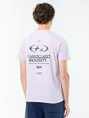T-shirt en coton pour homme à col rond avec motif