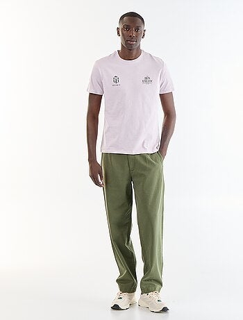 T-shirt en coton pour homme à col rond avec motif
