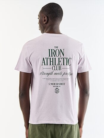 T-shirt en coton pour homme à col rond avec motif