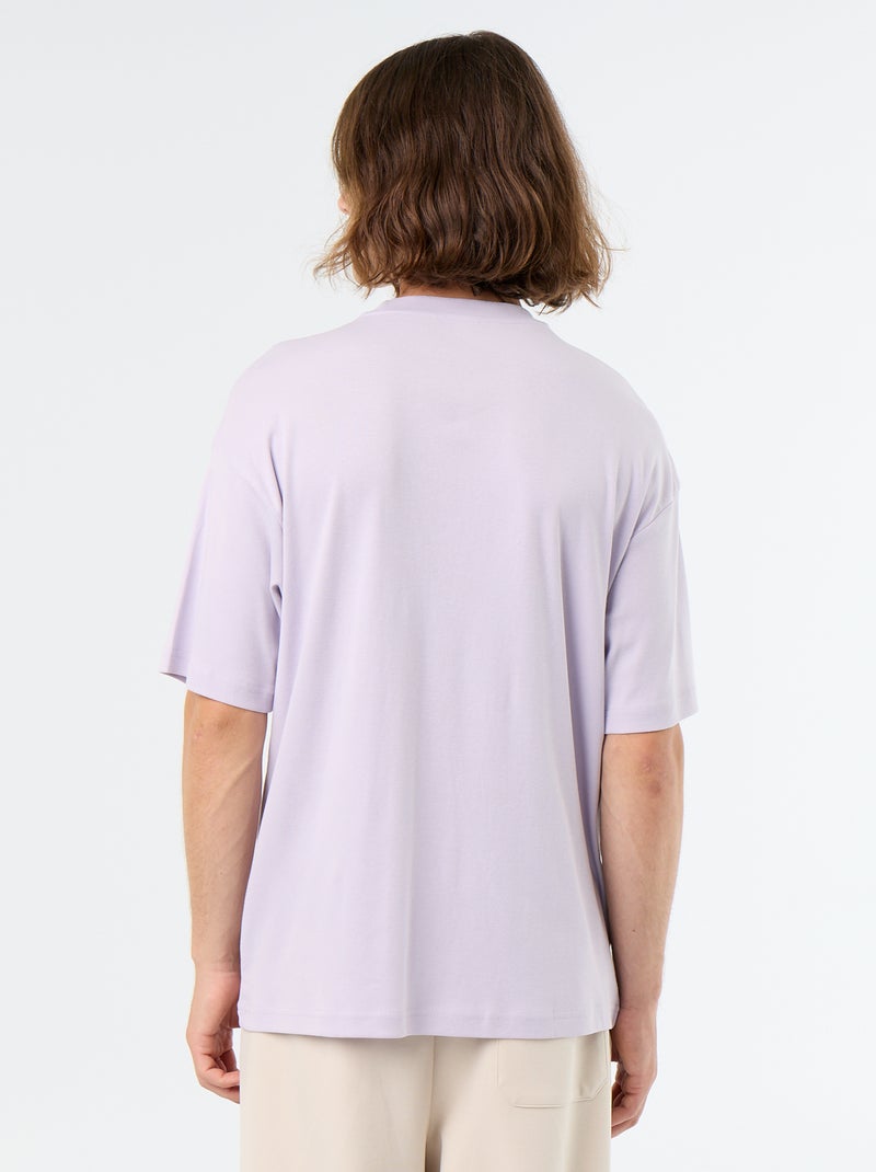 T-shirt en coton à col rond homme Rose - Kiabi