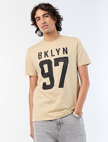 T-shirt en coton à col rond homme avec imprimé