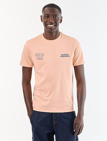 T-shirt en coton pour homme à col rond avec motif