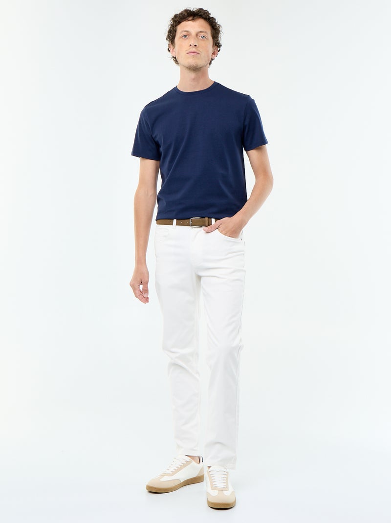 T-shirt en coton à col rond pour homme Bleu foncé - Kiabi