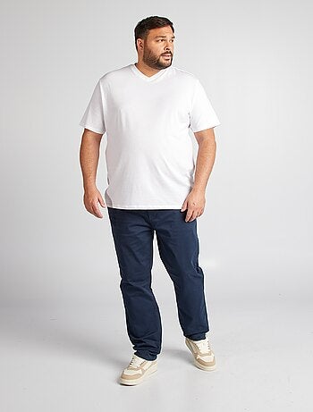 T-shirt en coton à col V pour homme