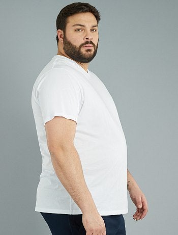 T-shirt en coton à col V pour homme