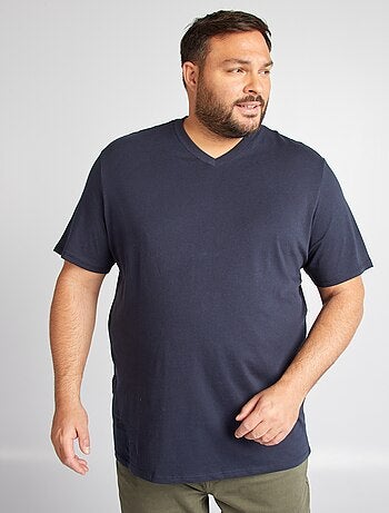 T-shirt en coton à col V pour homme