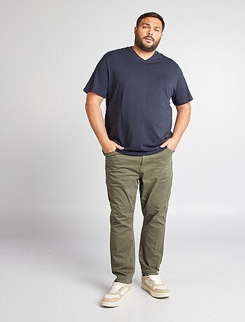 T-shirt en coton à col V pour homme